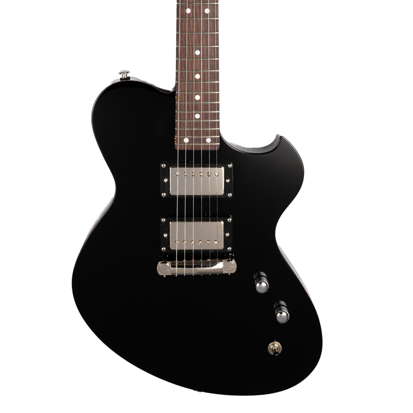 NEWMAN HONEYCOMB SENIOR HH GUITAR-X - NERO DAYTONA W/ TORTOISESHELL BINDING