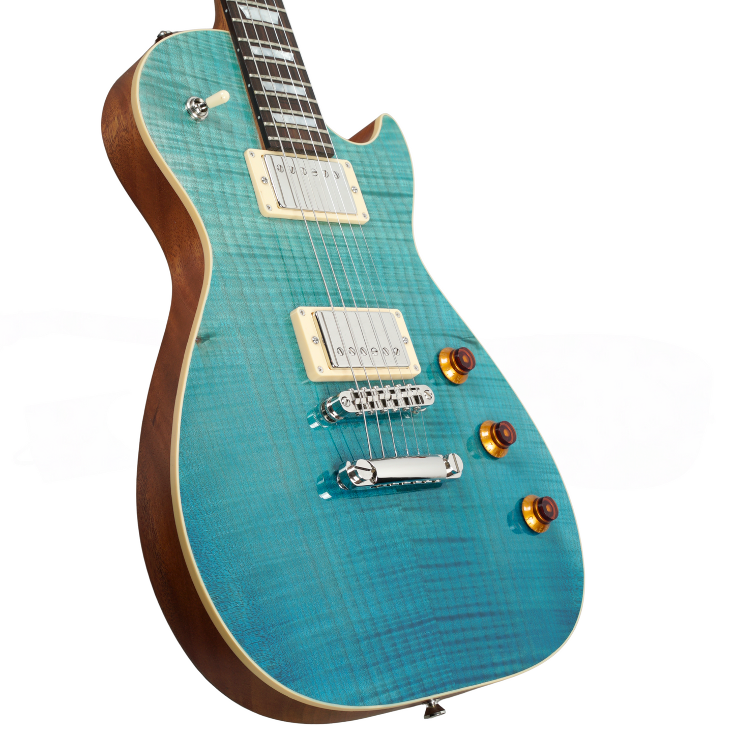 AURORA CUSTOM MP2 GUITAR-X PICKUP SWAPPING - BURNT WHISKERBURST #32325 (INCLUDES FREE HISCOX HARDCASE)