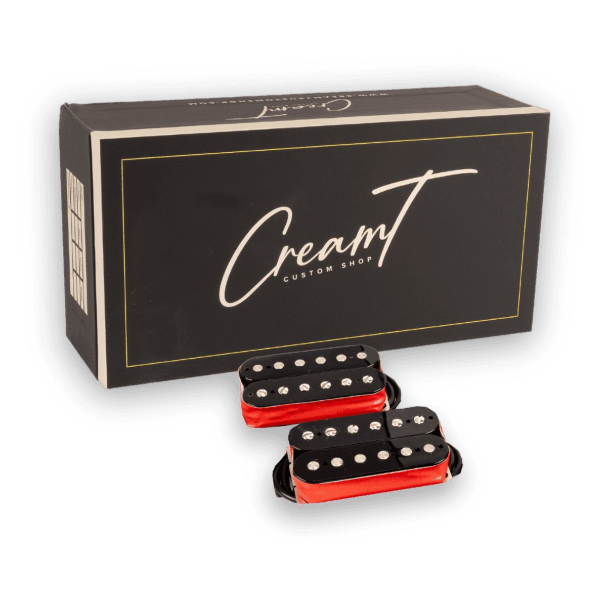 Cream T Custom Shop BFG Afterburner Humbucker Set - Double Black w/ Red Tape
