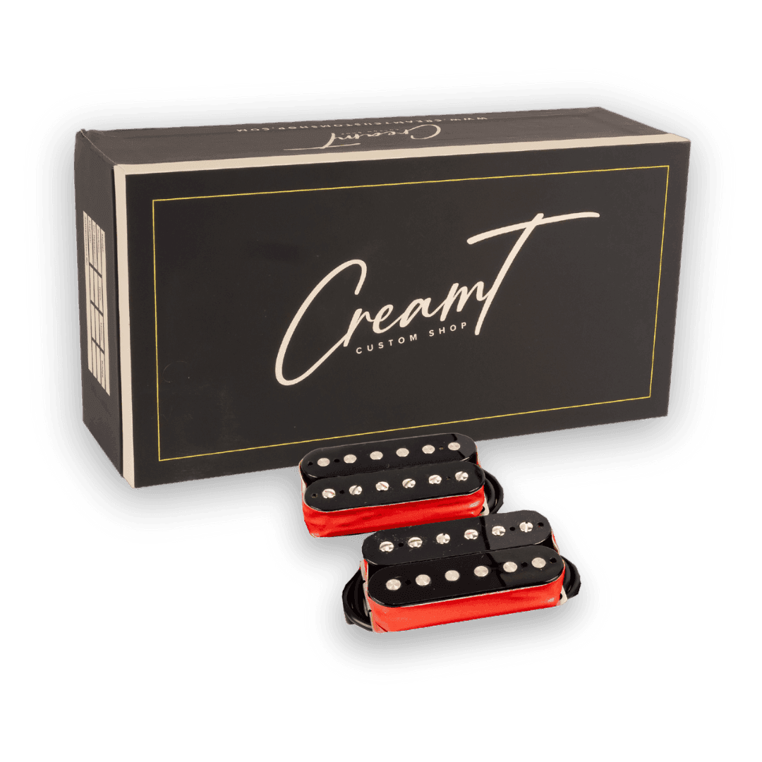 Cream T Custom Shop BFG Afterburner Humbucker Set - Double Black w/ Red Tape - Aurora Music Works