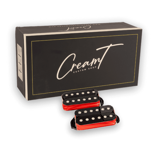 Cream T Custom Shop BFG Afterburner Humbucker Set - Double Black w/ Red Tape - Aurora Music Works