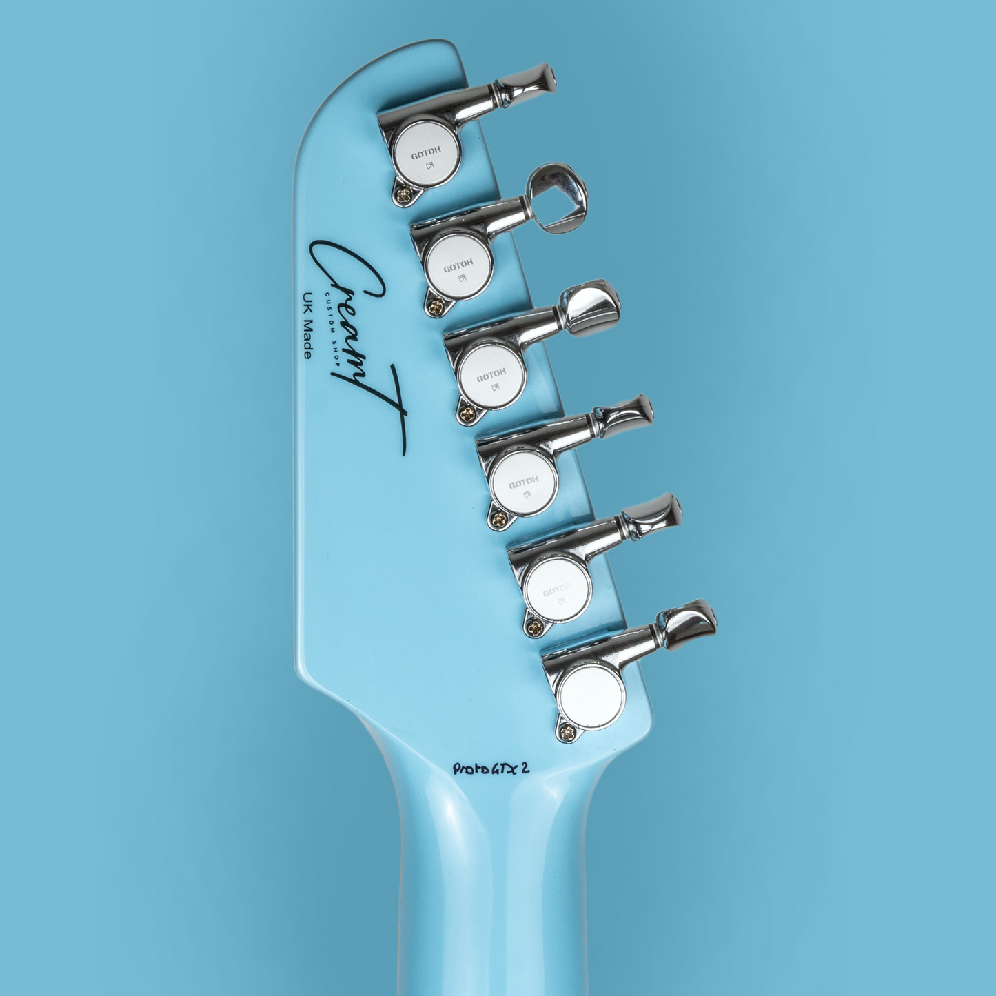 NEWMAN HONEYCOMB JUNIOR GT-40 FIXED PICKUPS - BABY BLUE W/ RACING STRIPES Aurora Music Works