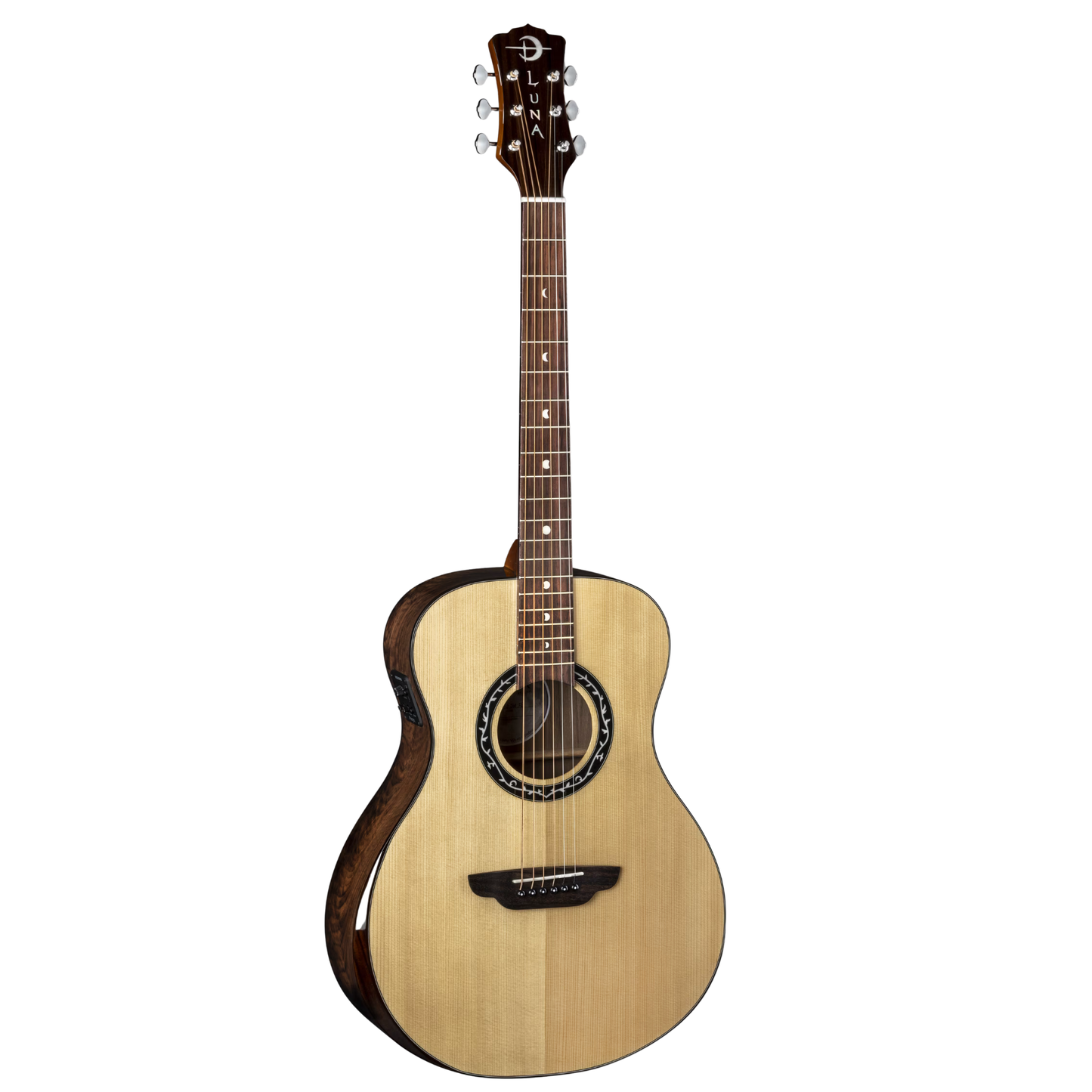 Luna Guitars Vineyard Spruce Walnut Bevel Folk A/E, Gloss Natural