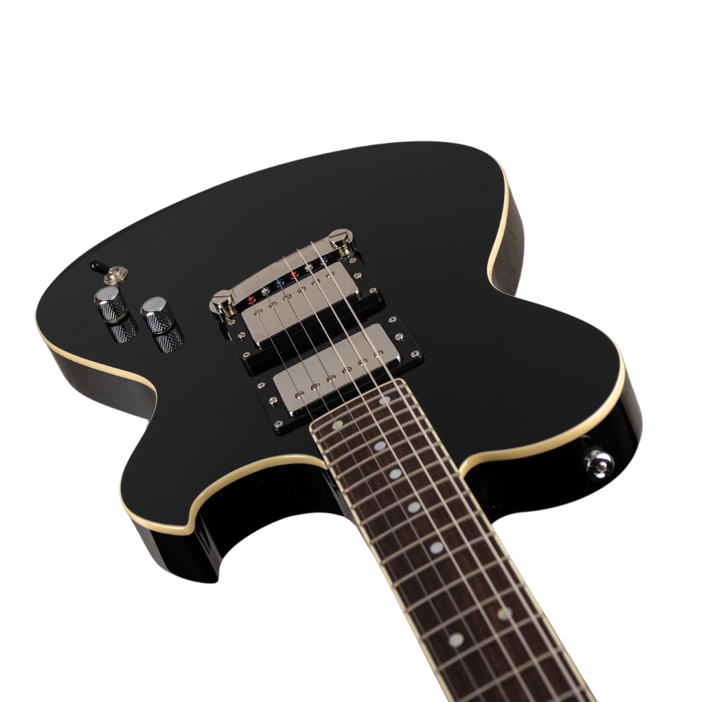NEWMAN HONEYCOMB SENIOR HH GUITAR-X - NERO DAYTONA W/ CREAM BINDING
