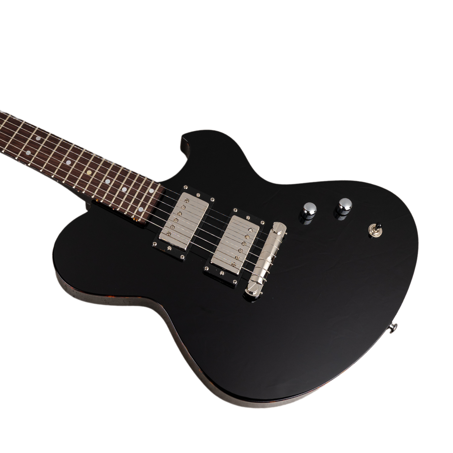 NEWMAN HONEYCOMB SENIOR HH GUITAR-X - NERO DAYTONA W/ TORTOISESHELL BINDING