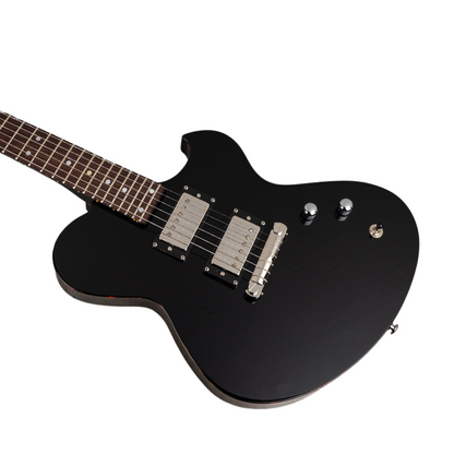 NEWMAN HONEYCOMB SENIOR HH GUITAR-X - NERO DAYTONA W/ TORTOISESHELL BINDING