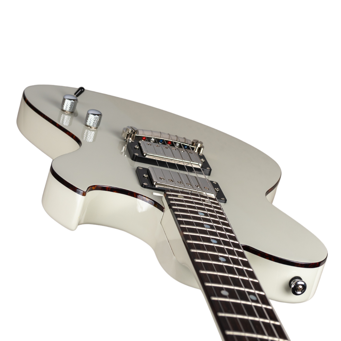 NEWMAN HONEYCOMB SENIOR HH GUITAR-X - BIANCO AVUS W/ TORTOISESHELL BINDING