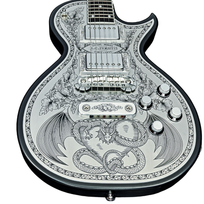 Zemaitis Guitars MFG-AC-24 Dragon & Heart, Black