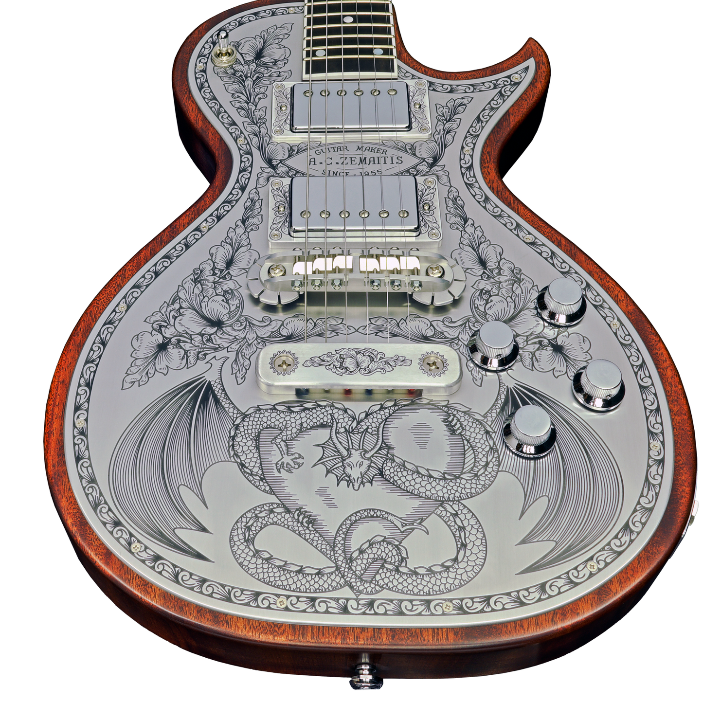 Zemaitis Guitars MFG-AC-24 Dragon & Heart, Natural