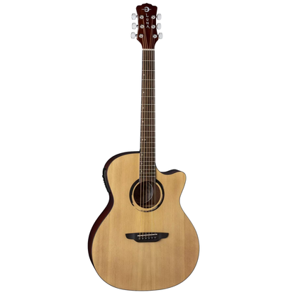 Luna Guitars Wabi Sabi Grand Concert Cutaway A/E, Satin Natural