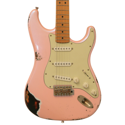 LSL Saticoy 22 SSS Iced Pink Over 3 Tone Vintage Sunburst