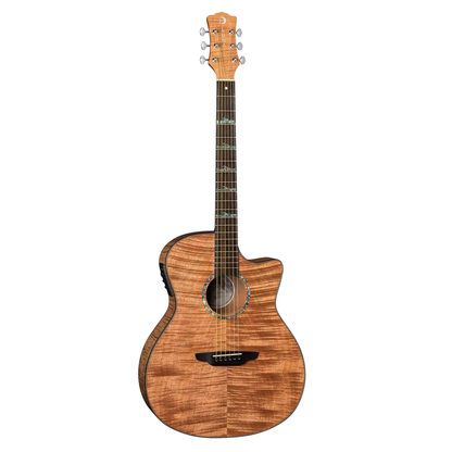 Luna Guitars High Tide Exotic Mahogany Grand Concert Cutaway A/E, Satin Natural