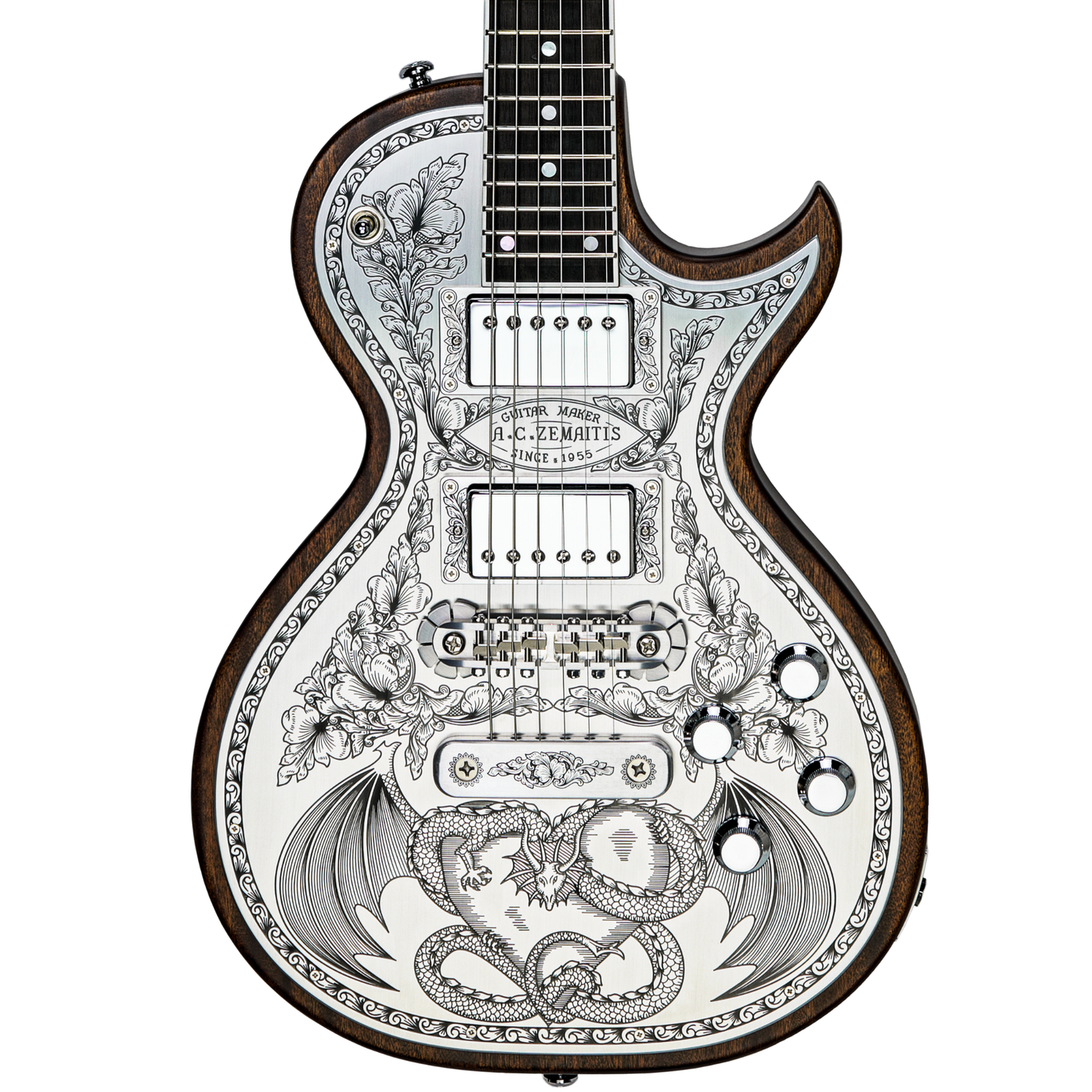 Zemaitis Guitars MFG-AC-24 Dragon & Heart, Natural