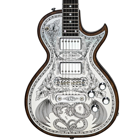 Zemaitis Guitars MFG-AC-24 Dragon & Heart, Natural