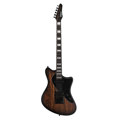 Balaguer Guitars MITCH6 Espada Baritone, Satin Two-Tone Black Edge Burst