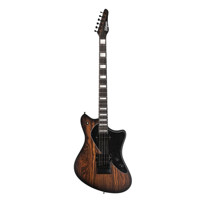 Balaguer Guitars MITCH6 Espada Baritone, Satin Two-Tone Black Edge Burst