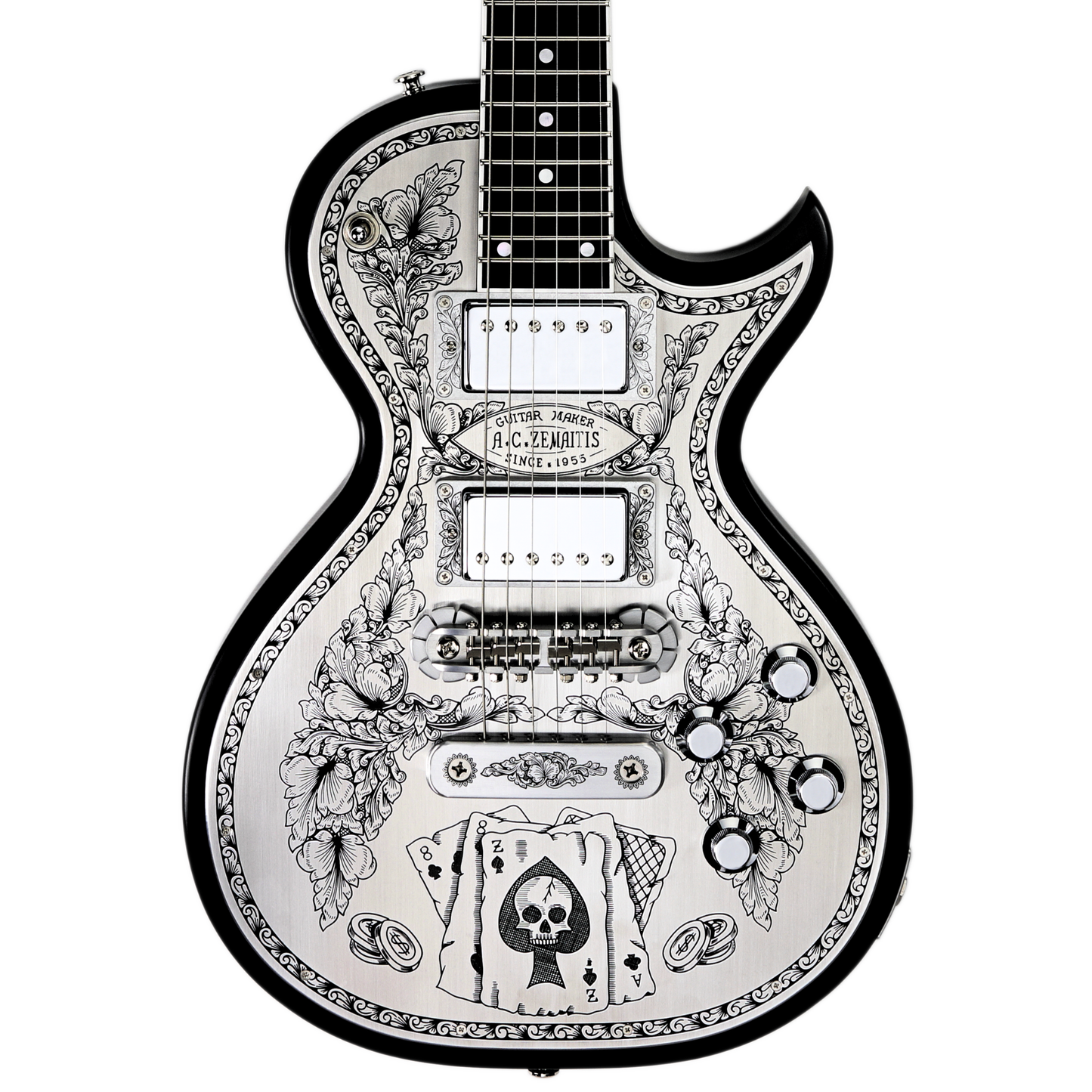 Zemaitis Guitars MFG-AC-24 Aces & 8s, Black