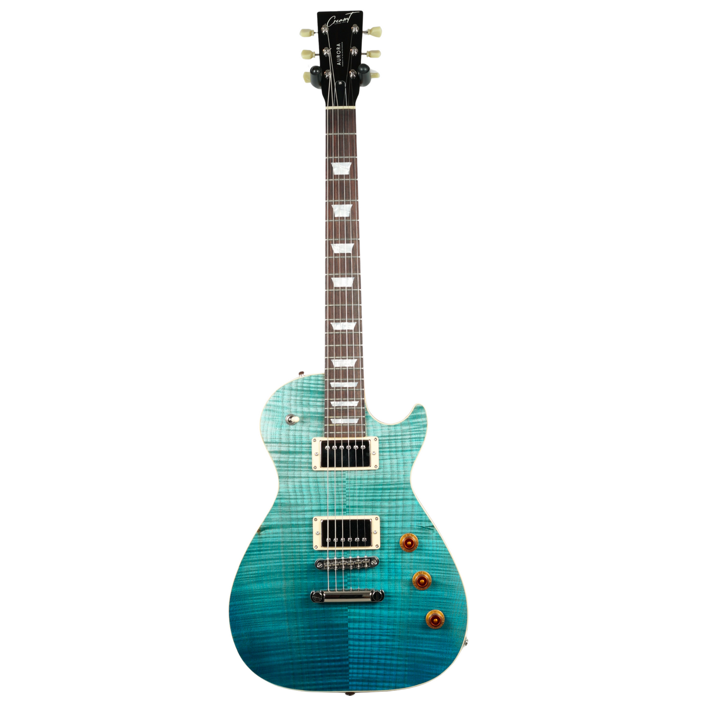 AURORA CUSTOM MP2 GUITAR-X PICKUP SWAPPING - BURNT WHISKERBURST #32325 (INCLUDES FREE HISCOX HARDCASE)