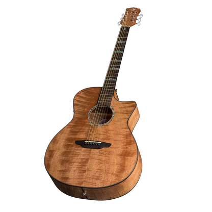Luna Guitars High Tide Exotic Mahogany Grand Concert Cutaway A/E, Satin Natural