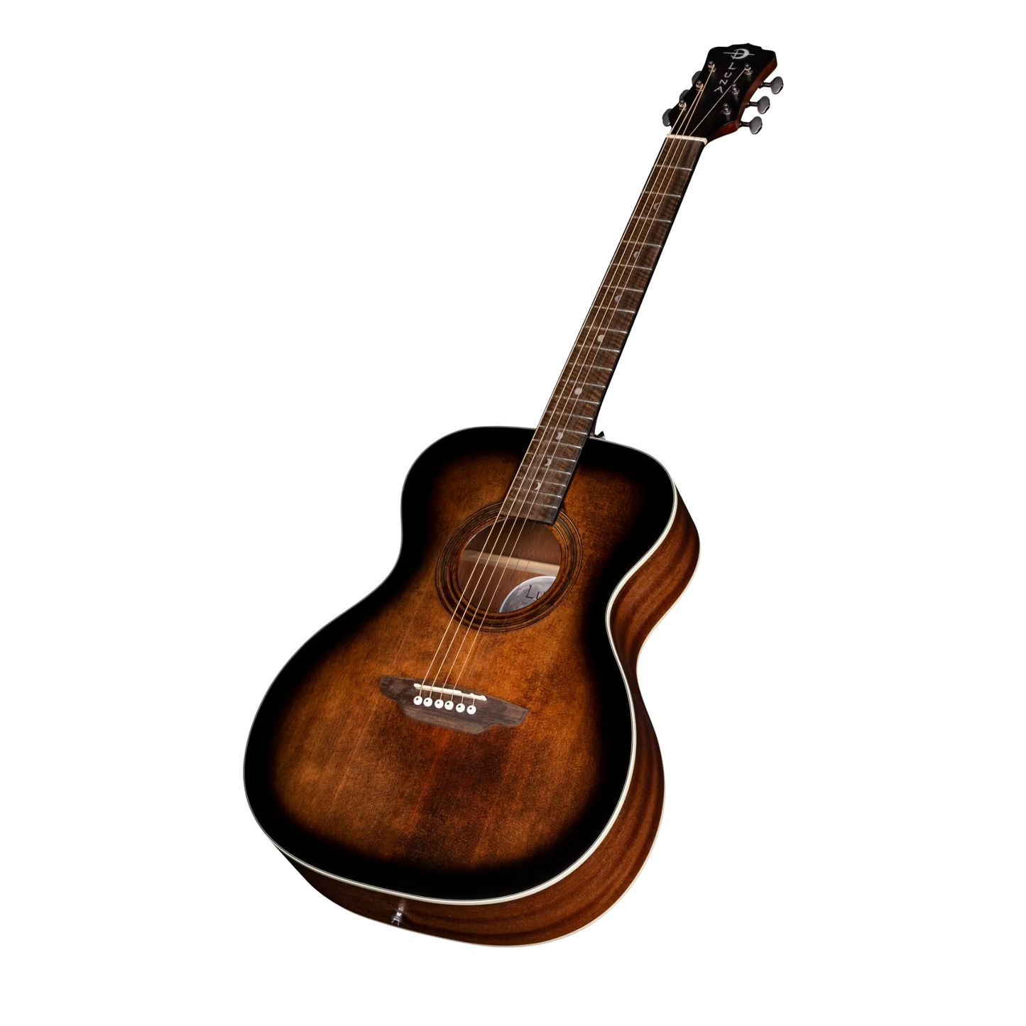 Luna Guitars Art Vintage Folk Solid Top Distressed, Vintage Brownburst