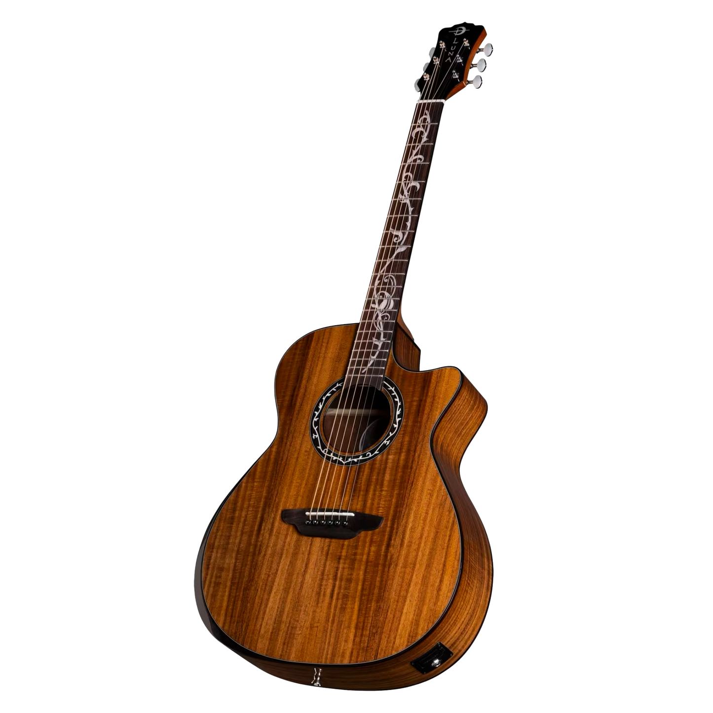 Luna Guitars Vineyard Koa Bevel Grand Auditorium A/E, Gloss Natural