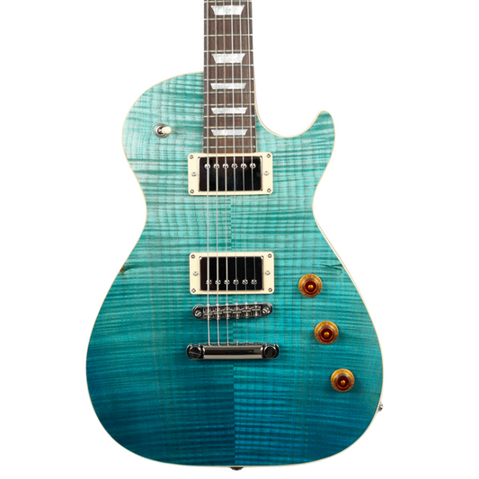 AURORA CUSTOM MP2 GUITAR-X PICKUP SWAPPING - BURNT WHISKERBURST #32325 (INCLUDES FREE HISCOX HARDCASE)