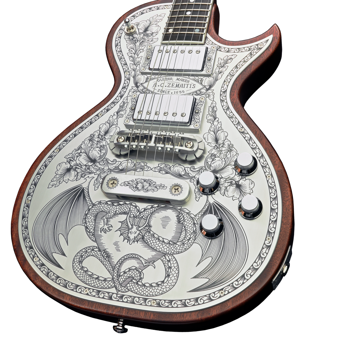 Zemaitis Guitars MFG-AC-24 Dragon & Heart, Natural