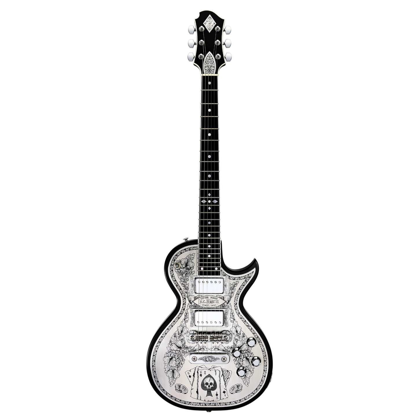 Zemaitis Guitars MFG-AC-24 Aces & 8s, Black