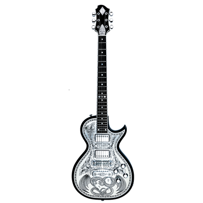 Zemaitis Guitars MFG-AC-24 Dragon & Heart, Black