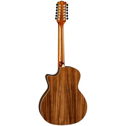 Luna Guitars Vista Eagle 12 String Cutaway A/E w/ Hardshell Case, Gloss Natural