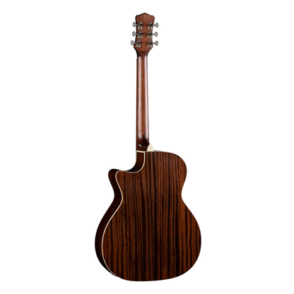 Luna Guitars Art Vintage Grand Auditorium A/E Solid Top Distressed, Vintage Brownburst
