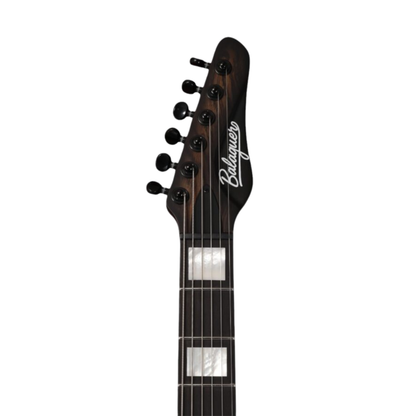 Balaguer Guitars MITCH6 Espada Baritone, Satin Two-Tone Black Edge Burst