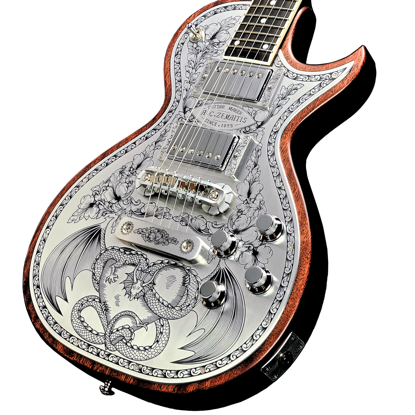 Zemaitis Guitars MFG-AC-24 Dragon & Heart, Natural