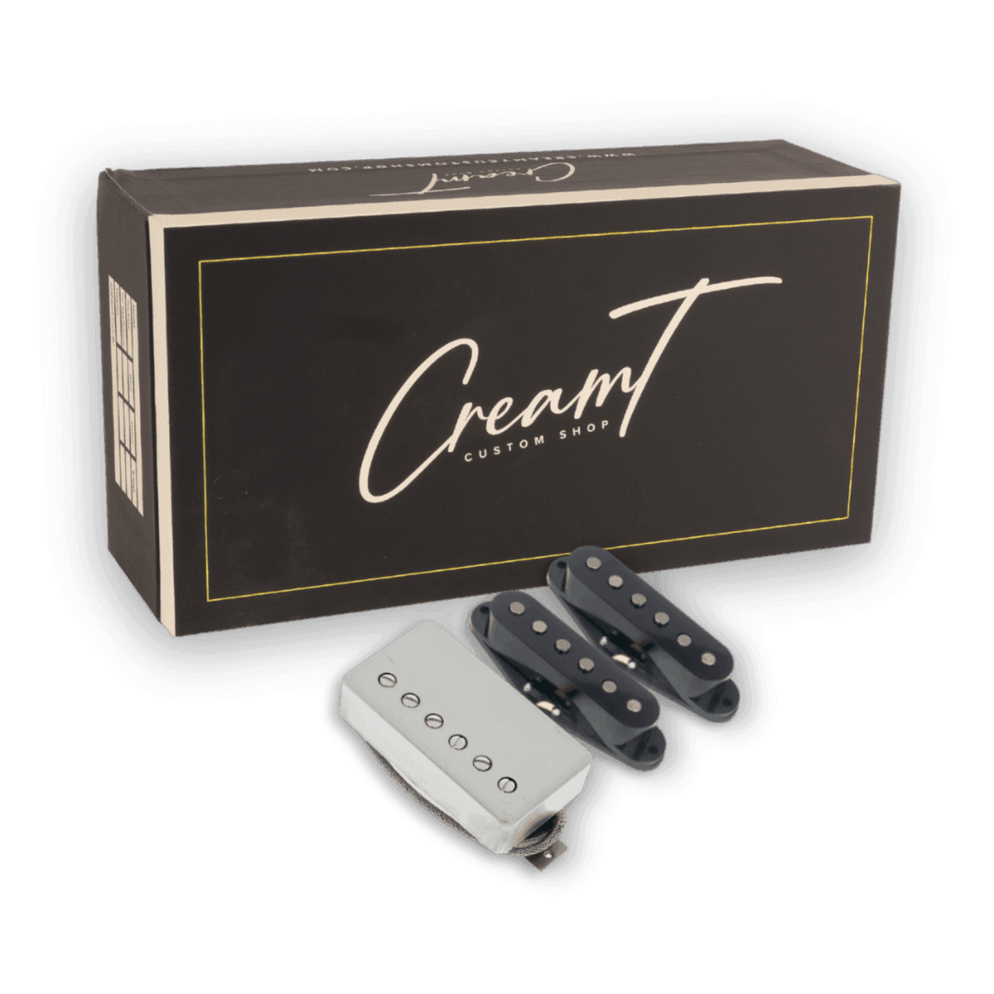 Cream T Custom Shop Nocebo Dave Foster Signature HSS Set - Black & Polished Nickel