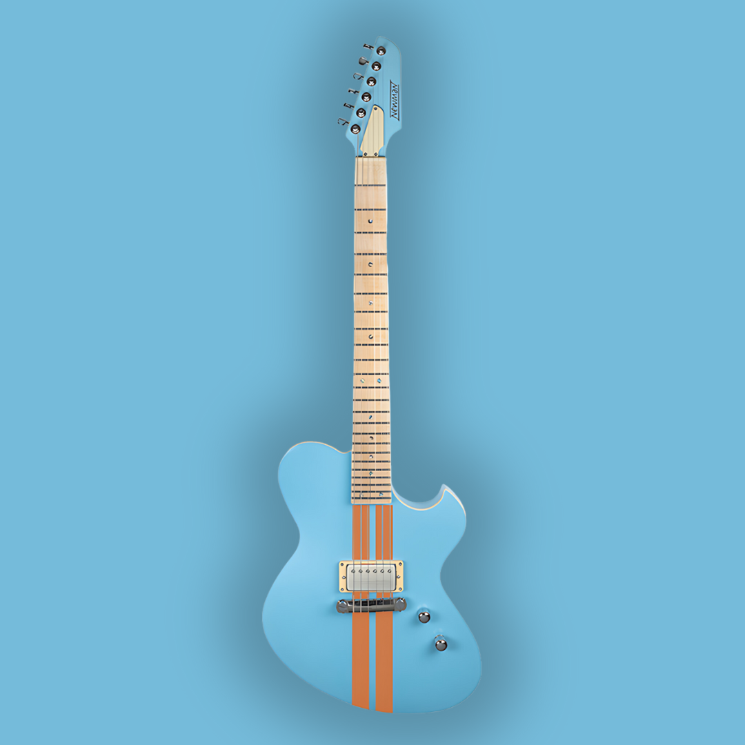 NEWMAN HONEYCOMB JUNIOR GT-40 FIXED PICKUPS - BABY BLUE W/ RACING STRIPES Aurora Music Works