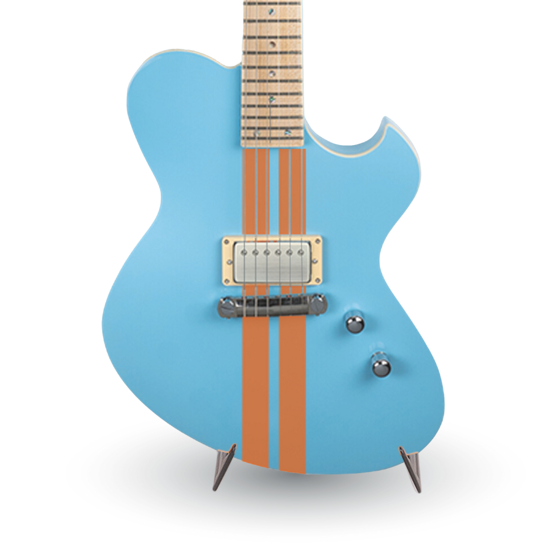 NEWMAN HONEYCOMB JUNIOR GT-40 FIXED PICKUPS - BABY BLUE W/ RACING STRIPES Aurora Music Works